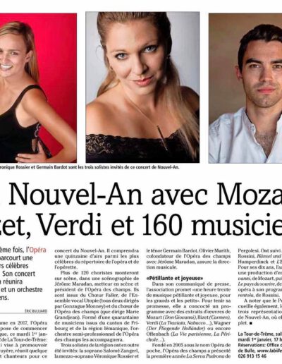 Article Presse, Nouvel-An avec Mozart Bizet Verdi